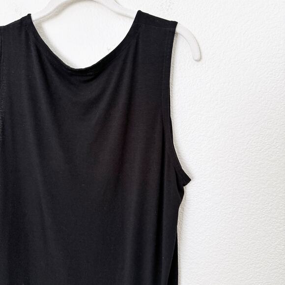 [Eileen Fisher] Black Sleeveless Scoop Neck Basic Tank Top Classic Size Large L - Picture 5 of 10